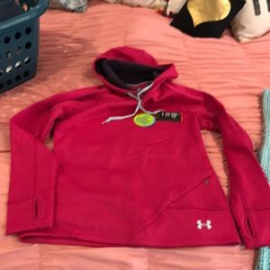 Under Armour Pink Semi-Fitted Hooded Sweatshirt